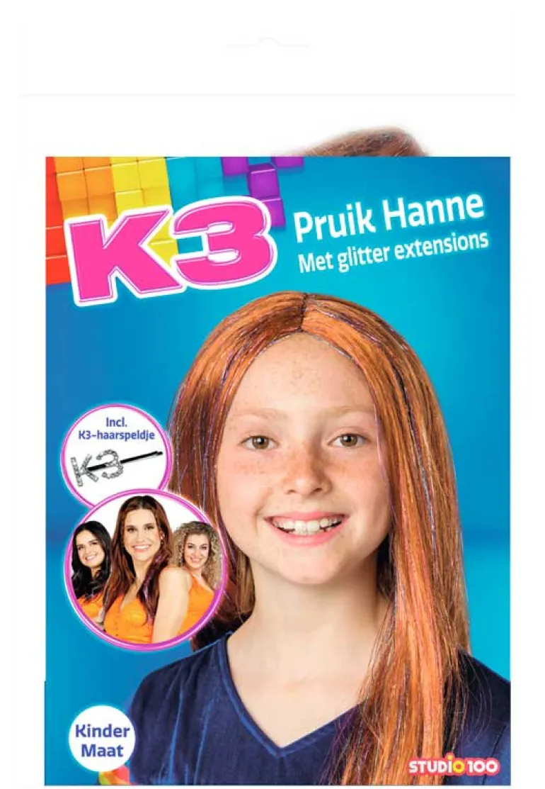 Perruque K3 Hanne avec épingle à cheveux