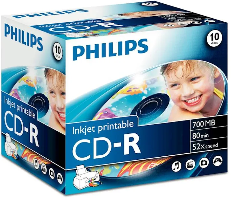 Philips CD-R 80 min / 700 MB print 10 pièces