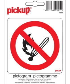 Pictogram interdit flamme 10 x 10 cm