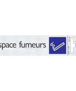 Pictogramme en aluminium espace fumeurs 16,5 x 4,4 cm