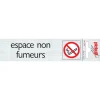 Pictogramme en aluminium espace non fumeurs 16,5 x 4,4 cm