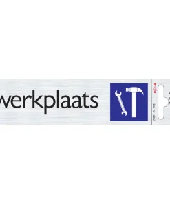 Pictogramme en aluminium werkplaats 16,5 x 4,4 cm