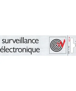 Pictogramme en aluminium magasin surveillance 16,5 x 4,4 cm