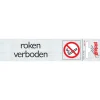 Pictogramme en aluminium roken verboden 6,5 x 4,4 cm