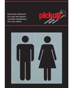 Pictogramme en aluminium toilettes 8 x 8 cm