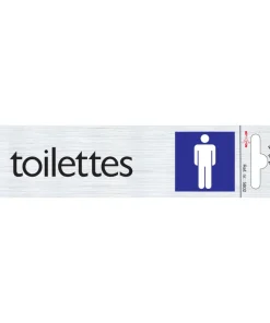 Pictogramme en aluminium toilettes hommes 16,5 x 4,4 cm