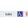 Pictogramme en aluminium toilet + rolstoel 6,5 x 4,4 cm