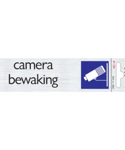 Pictogramme en aluminium camerabewaking 16,5 x 4,4 cm
