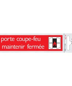 Pictogramme en aluminium coupe - feu maintenir 16,5 x 4,4 cm