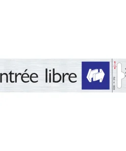 Pictogramme en aluminium entrée libre 16,5 x 4,4 cm