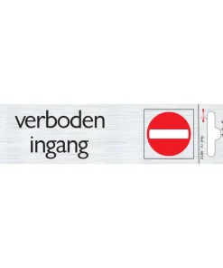 Pictogramme en aluminium verboden ingang 6,5 x 4,4 cm