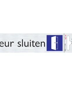 Pictogramme en aluminium deur sluiten 16,5 x 4,4 cm