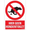 Pictogramme hier geen hondentoilet 23 x 33 cm