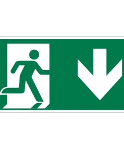 Pictogramme sortie / en bas 15 x 30 cm
