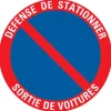 Pictogramme sortie de voiture Ø 18 cm