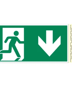 Pictogramme sortie secours bas 10 x 20 cm