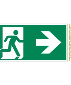 Pictogramme sortie secours droite 10 x 20 cm