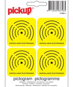 Pictogramme surveillance électronique 4 pièces 10 x 10 cm