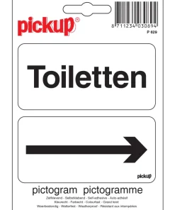 Pictogramme toiletten avec flêche 10 x 10 cm