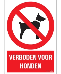 Pictogramme verboden voor honden 23 x 33 cm