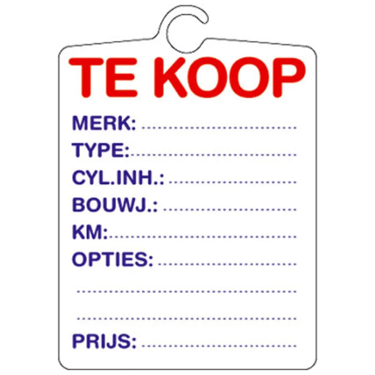 Plaque 'te koop' effacable