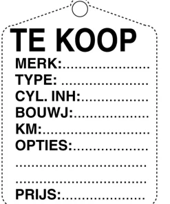 Plaque 'te koop' effacable