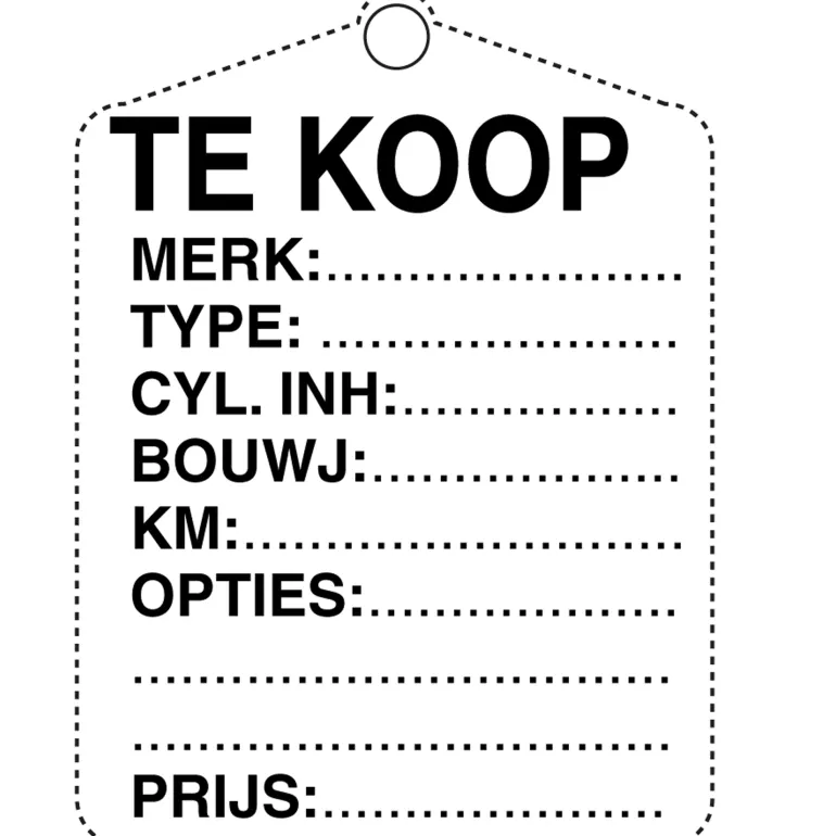 Plaque 'te koop' effacable
