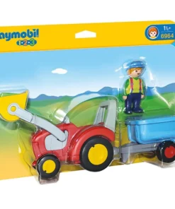 Playmobil 1.2.3 Fermier Avec Tracteur - 6964