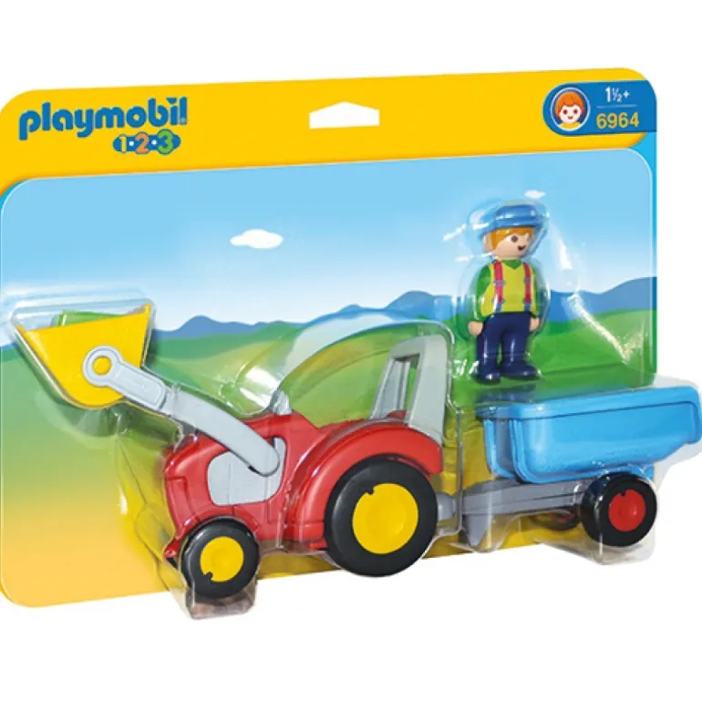 Playmobil 1.2.3 Fermier Avec Tracteur - 6964