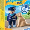 Playmobil 1.2.3 Policier Avec Chien - 70408
