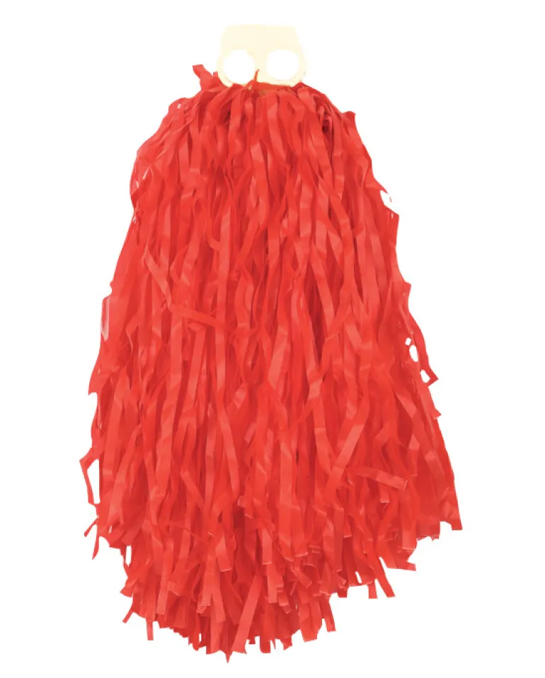 Pompon de pom pom girl avec anneaux - Rouge