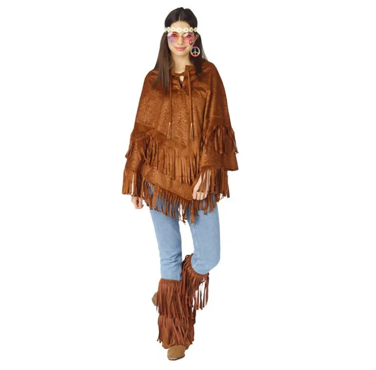 Poncho daim indien - Marron
