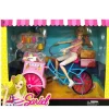 Poupée mannequin Lisa + bicyclette