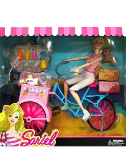 Poupée mannequin Lisa + bicyclette