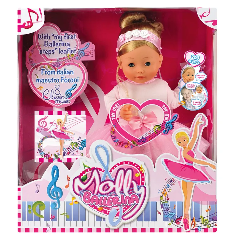 Poupée Molly Ballerine - Avec Music de Piano - Avec Chaussures Ballerines pour Enfants - 40cm