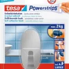 Powerstrips® crochet L ovale en métal (1 crochet + 4 languettes)