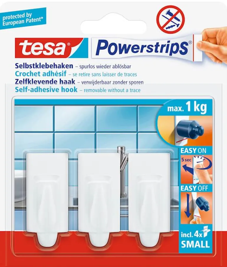 Powerstrips Crochets rectangulaires blanc