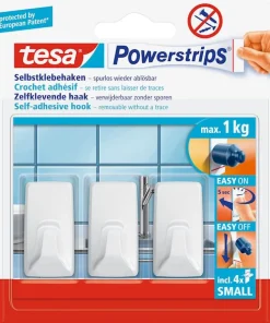 Powerstrips® crochets S rectangulaires blancs (3 crochets + 4 languettes)