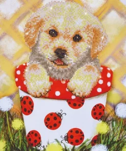 Pup In Pot Diamond Dotz