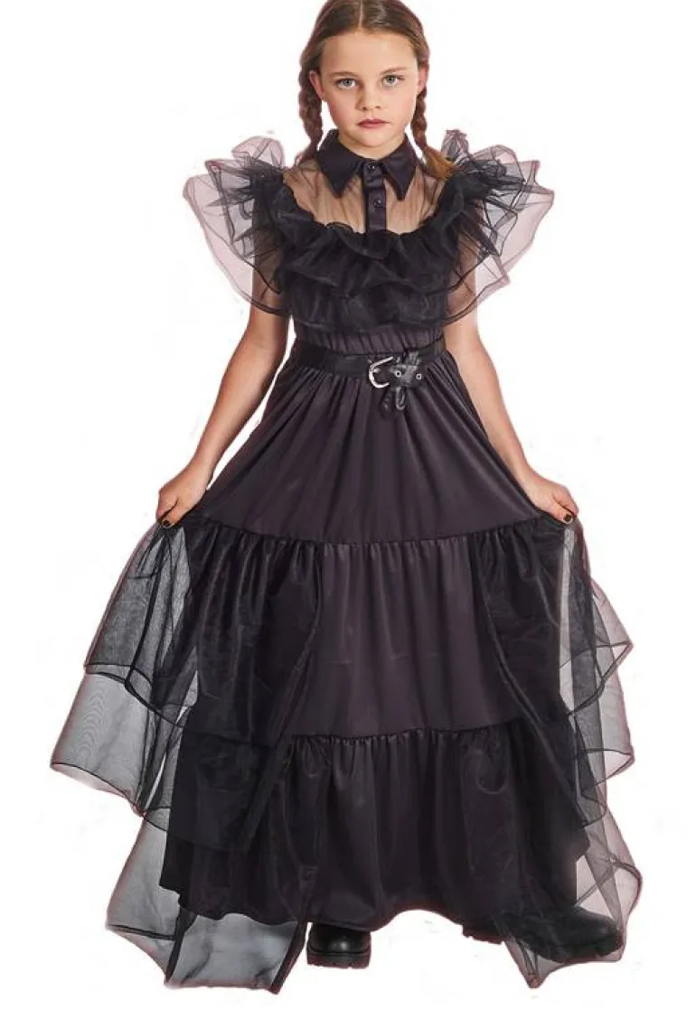 Robe De Bal Noir Mercredi Fille - Taille 152