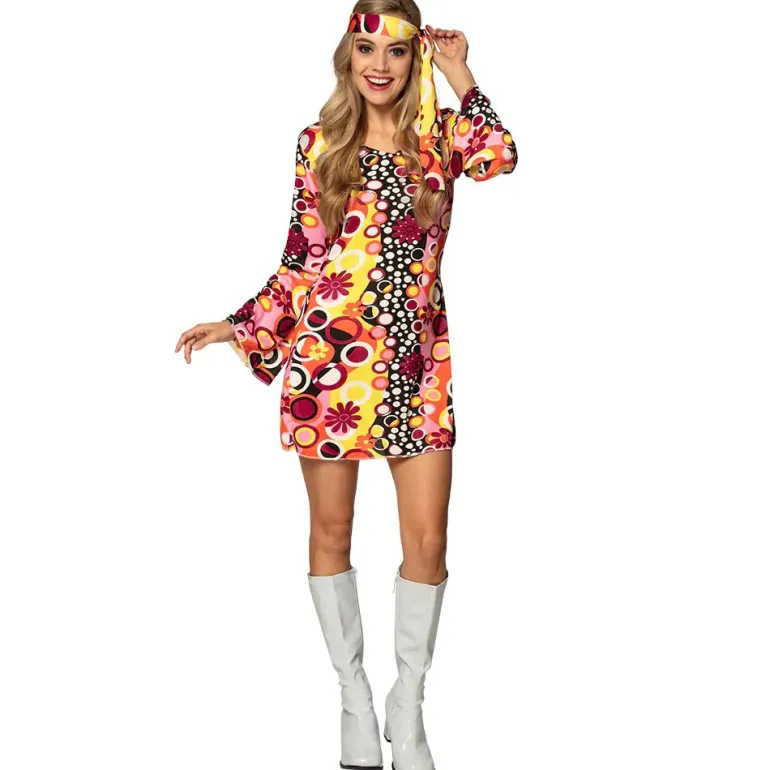Robe de Déguisement Groovy Hippie Girl - M