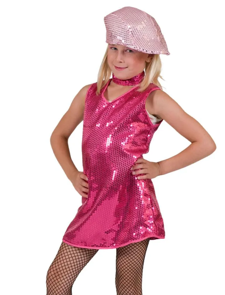 Robe Disco Rose à Paillettes - Taille 116