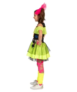 Robe enfant fluo des années 80 Kiss The Girl - Taille 140