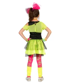 Robe enfant fluo des années 80 Kiss The Girl - Taille 152
