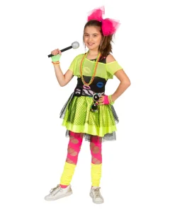 Robe enfant fluo des années 80 Kiss The Girl - Taille 128