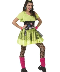 Robe fluo des années 80 Kiss The Girl - Taille 40/42