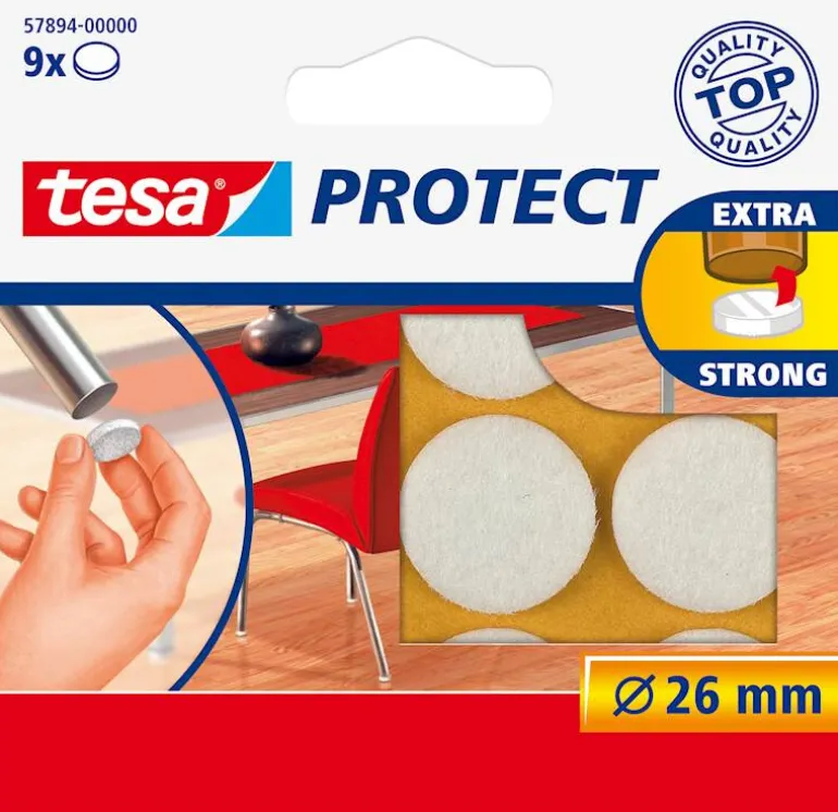 Rondelles de déplacement pour objets sur des surfaces lisses. Ø 26 mm blanc.