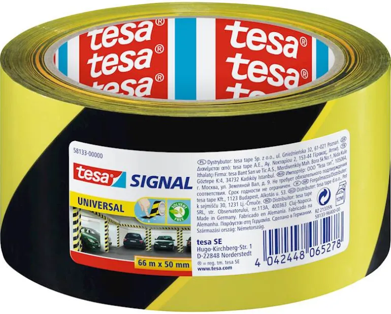 Ruban de signalisation 66 m x 50 mm jaune-noir