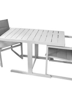 Set bistro Salou aluminium - blanc