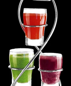 Set of 6 appetizer glasses with stand